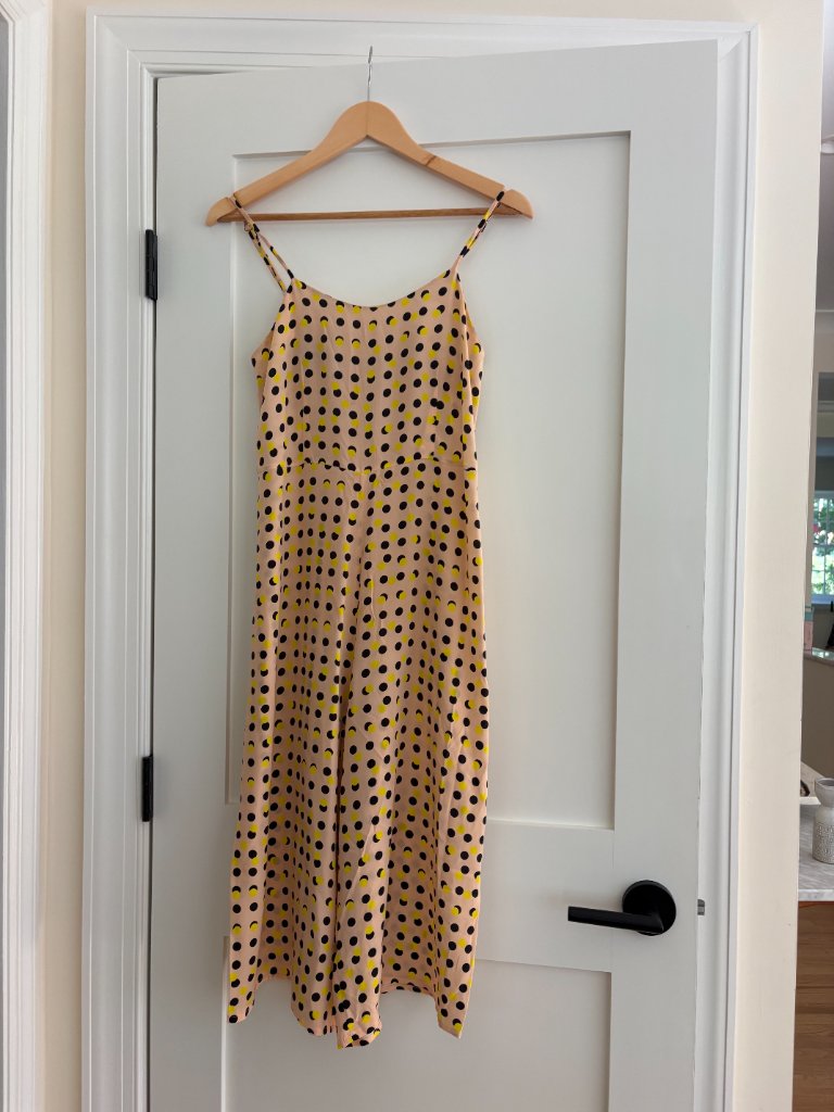 Dusen Dusen Culotte Romper Peach Double Dot — image 2 of 4